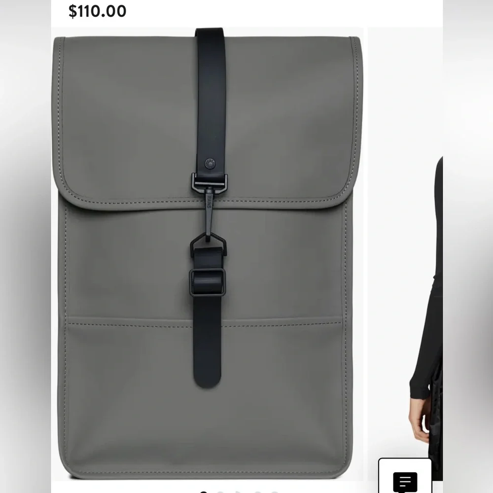 RAINS Mini 13020 Grey Water Resistant Backpack Laptop Bag NEW Unisex Men Women